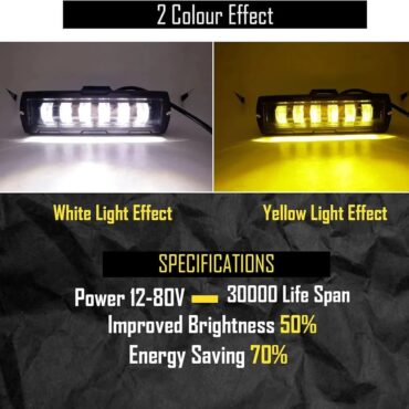 6Led Dual Color Powerful Spot Light 2Pcs