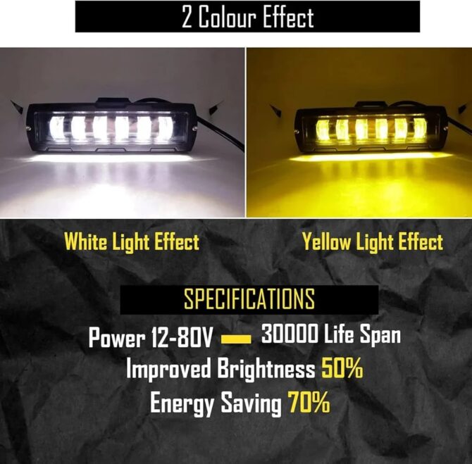 6Led Dual Color Powerful Spot Light 2Pcs