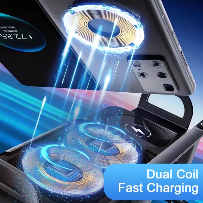 Universal Car Automatic Mobile Holder With Wireless Charger In Premium Quality 1 Pc - Image 3