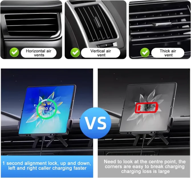 Universal Car Automatic Mobile Holder With Wireless Charger In Premium Quality 1 Pc - Image 2