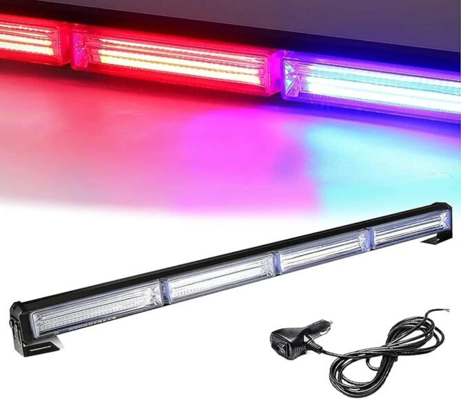Automaze Led Strobe Police Dashboard Flash Light Multi Modes (Red Blue) white 4pcs 6pcs 8pcs