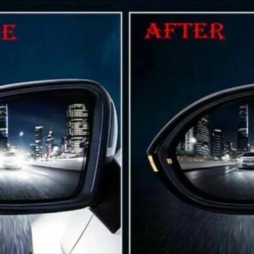 Car Rearview Mirror Rainproof Anti-fog Protective Anti-Glare Waterproof Membrane 2Pcs