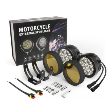 Dual Season 4.5Inch White Beam Round Light With Yellow Covers 2Pcs For Jeep Car Bike