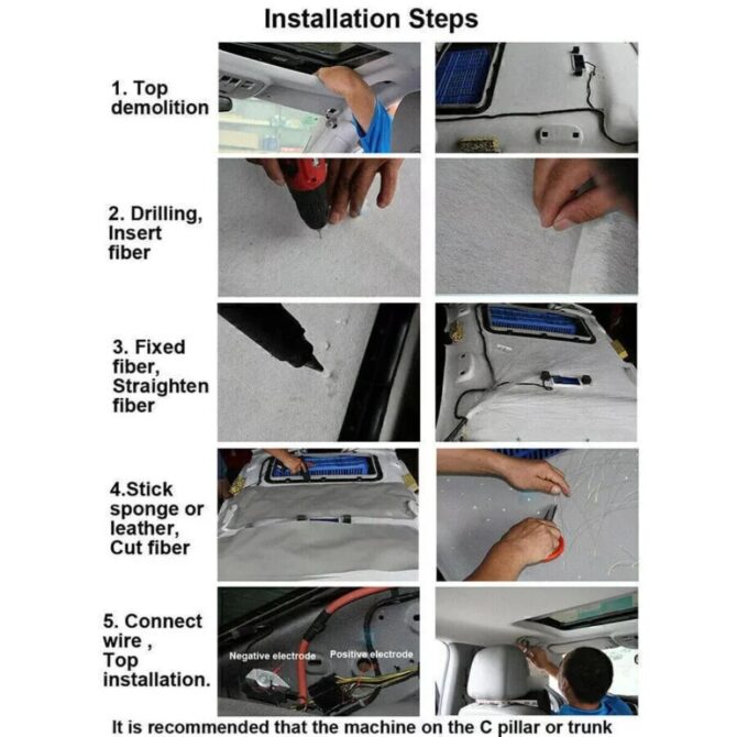 Fiber Optic Headliner Star Light Kit With Remote  For Car Home Roof Ceiling 750Pc