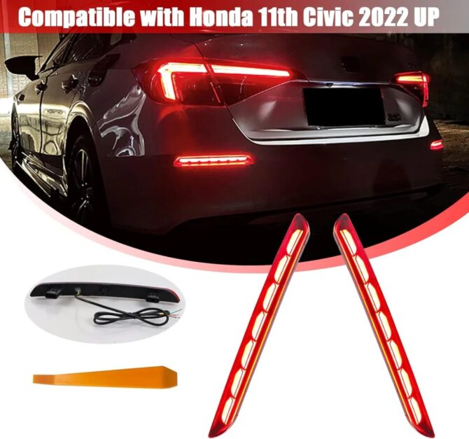 Honda Civic 2022 11th Gen Sedan LED Reflector Light w/ Dynamic Sequential Turn Signal Lights V1