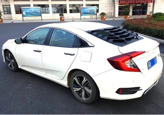 Honda Civic Rear Window Louver Lamborghini Style With Side Quarters  2016-2020