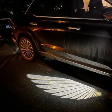 LED Car Welcome Lights Dynamic Projectio Laser Lamp White Decoration Ambient Lamps Auto Accessories Car Angel Wings Light