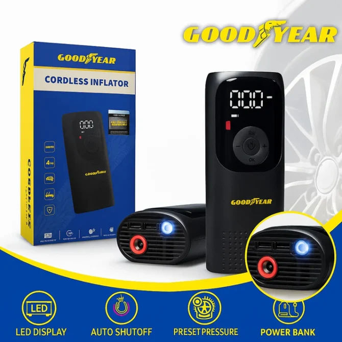 Goodyear Heavy Duty Digital Tire Inflator & Power Bank